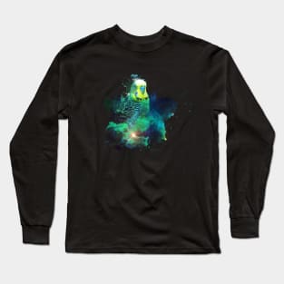 Budgie Budgerigar Parakeet Parrot Space Nebula Long Sleeve T-Shirt